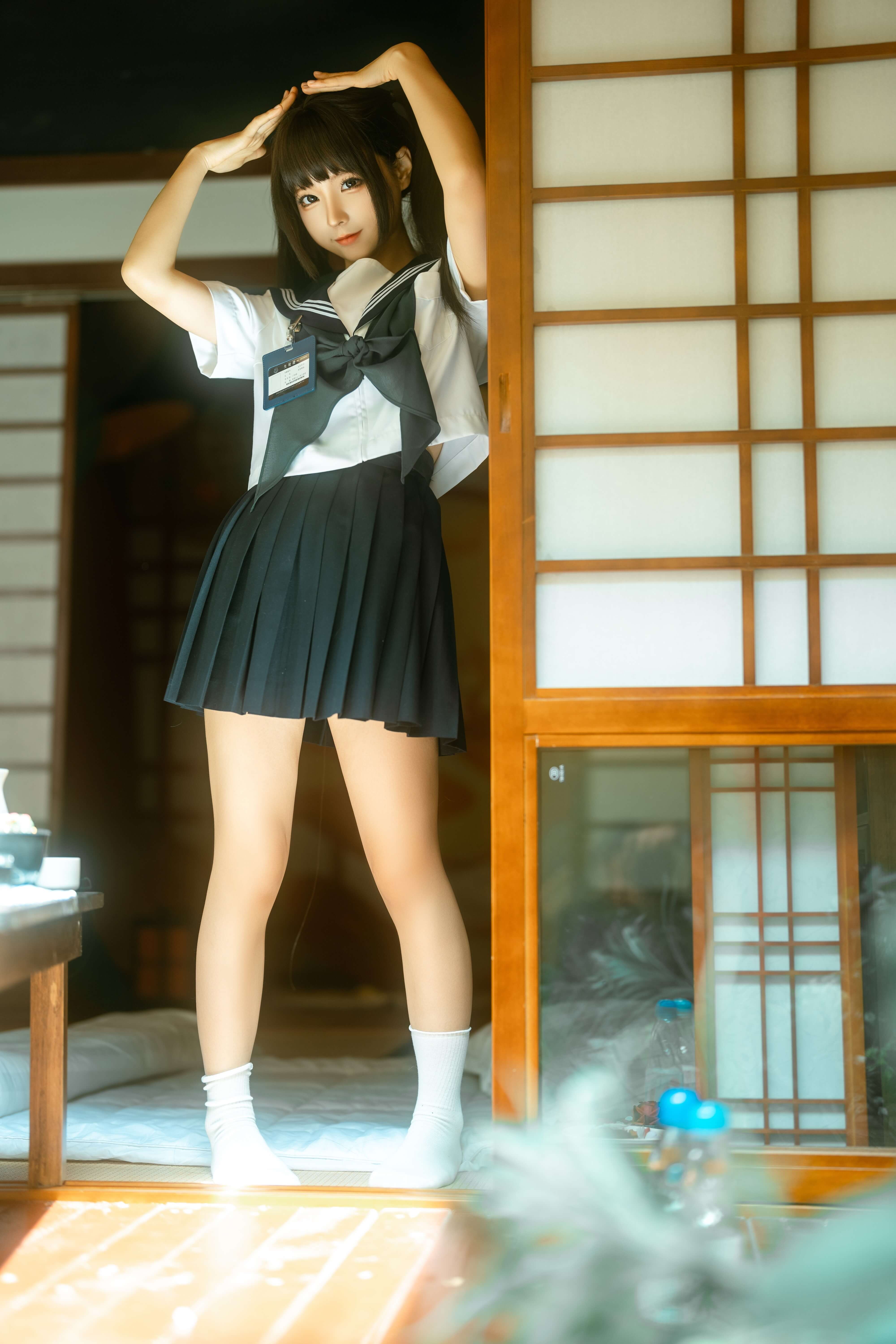 图片[4] - 蠢沫沫图集《居家学妹》COS，模样可爱柔美 - 柒兔瞄