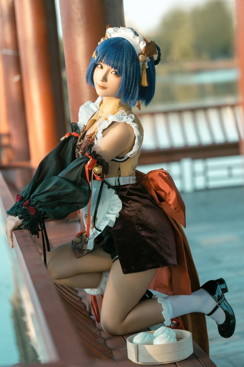 图片[4] - COS界新宠蠢沫沫仙女化身香菱，完美还原角色魅力 - 柒兔瞄