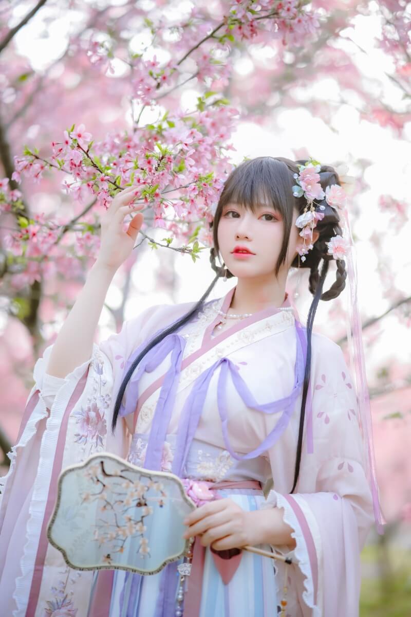 图片[3] - Nyako喵子的樱花汉服COS，可爱度爆表！ - 柒兔瞄