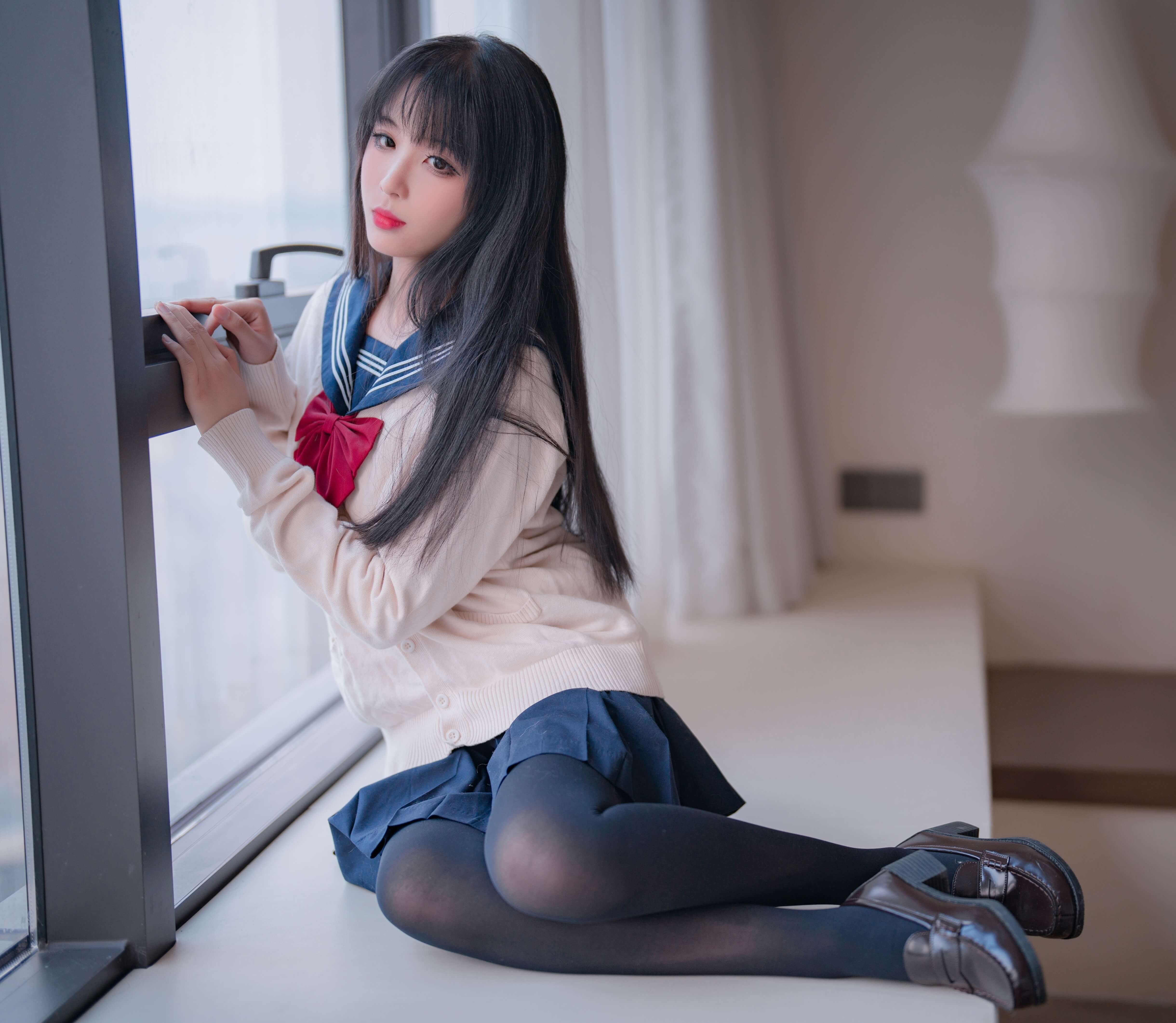 图片[2] - 轩萧学姐COS【嘿丝JK 2.0】重塑经典形象，甜美可爱！ - 柒兔瞄